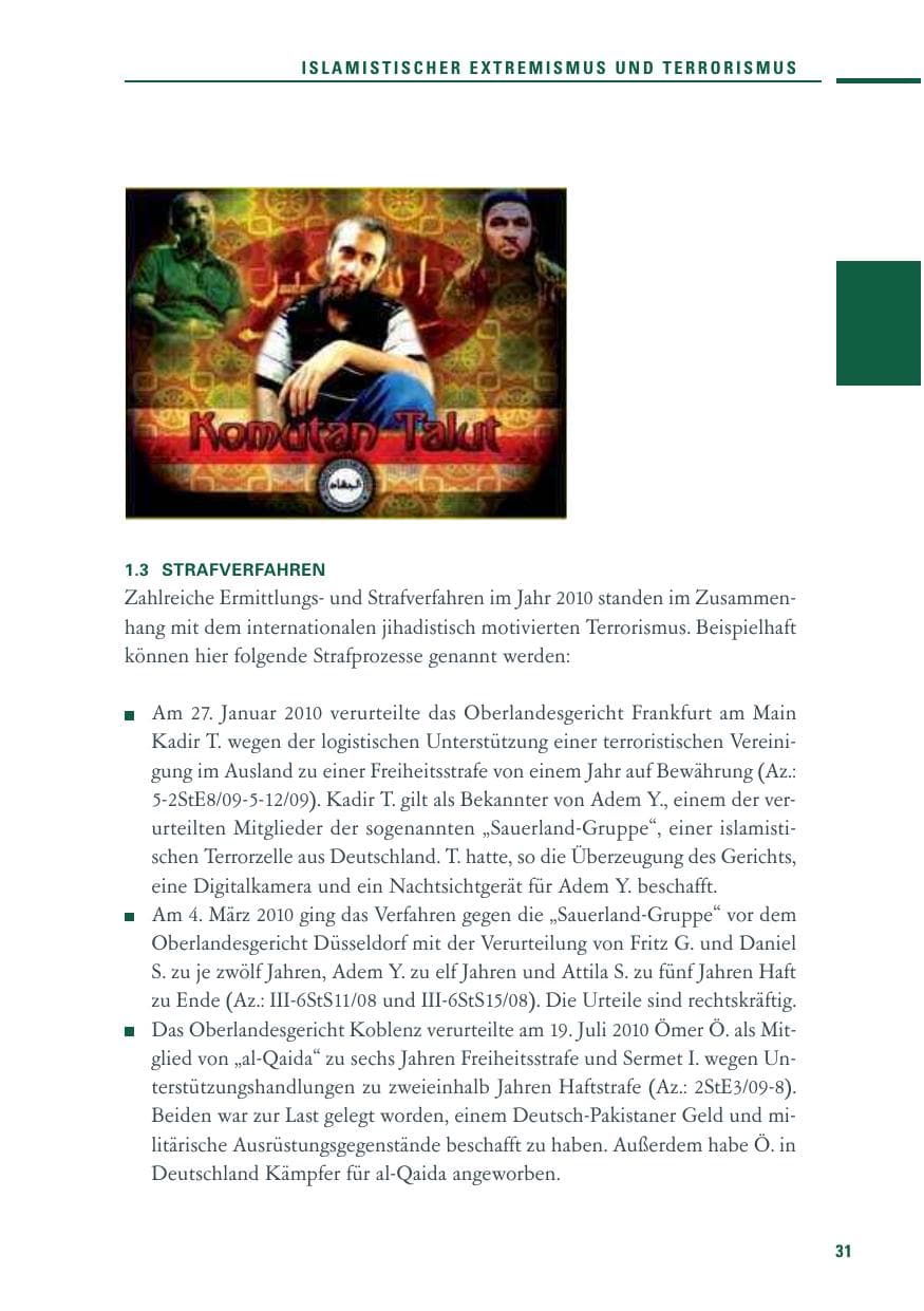 Seite 29 des Verfassungsschutzbericht 2010 Baden-Württemberg