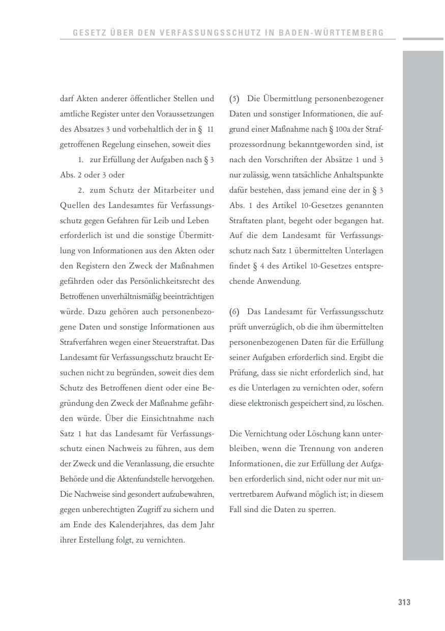 Seite 311 des Verfassungsschutzbericht 2010 Baden-Württemberg