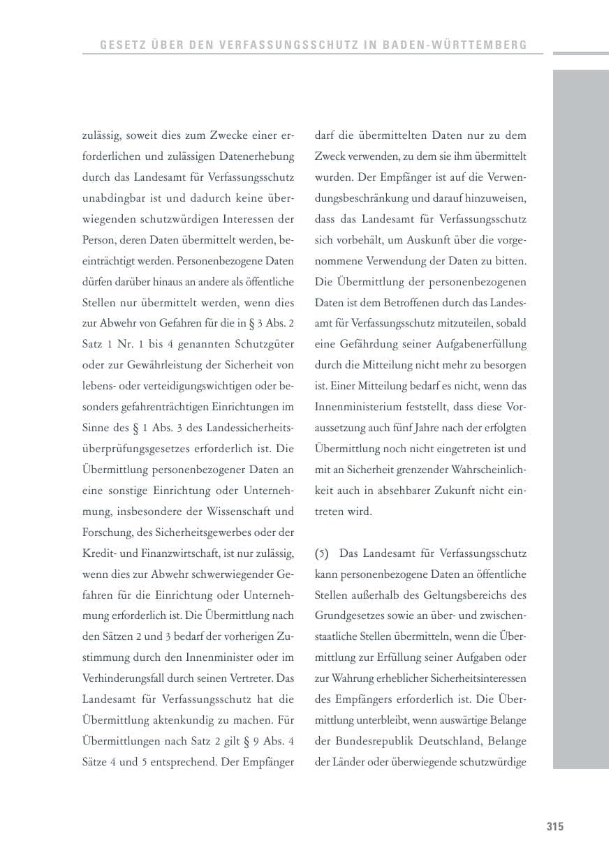 Seite 313 des Verfassungsschutzbericht 2010 Baden-Württemberg