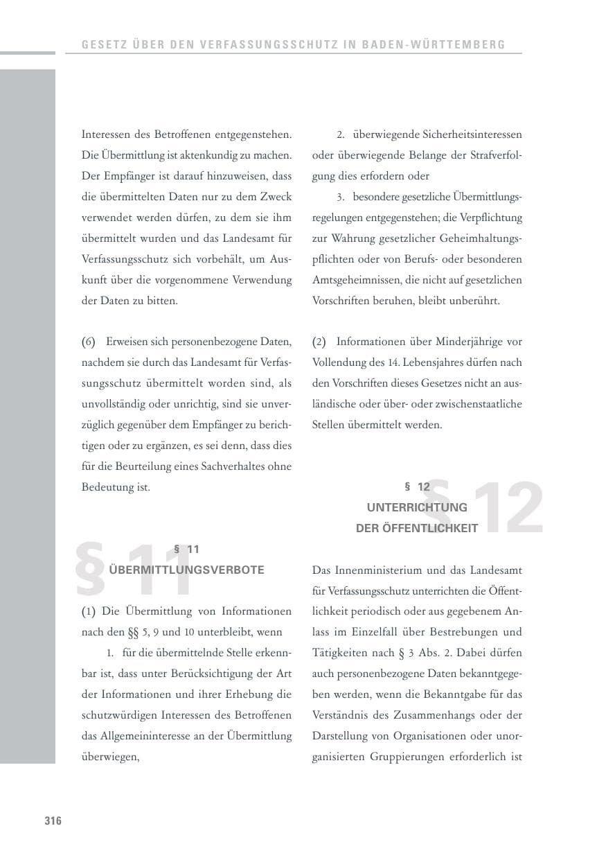 Seite 314 des Verfassungsschutzbericht 2010 Baden-Württemberg
