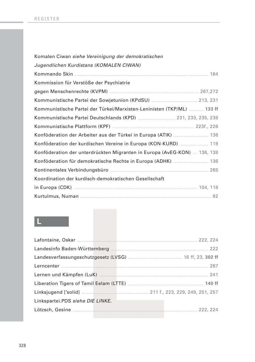 Seite 326 des Verfassungsschutzbericht 2010 Baden-Württemberg