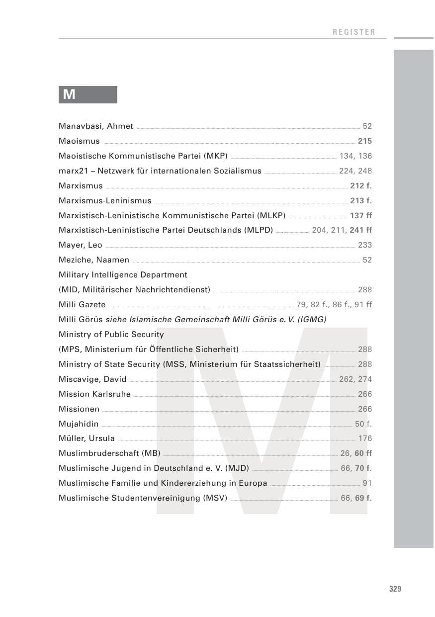 Seite 327 des Verfassungsschutzbericht 2010 Baden-Württemberg