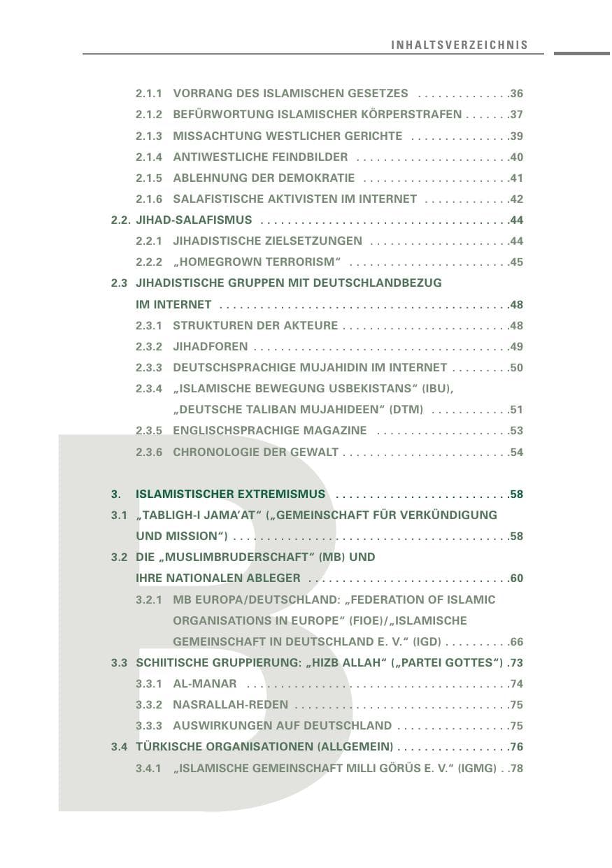 Seite 5 des Verfassungsschutzbericht 2010 Baden-Württemberg