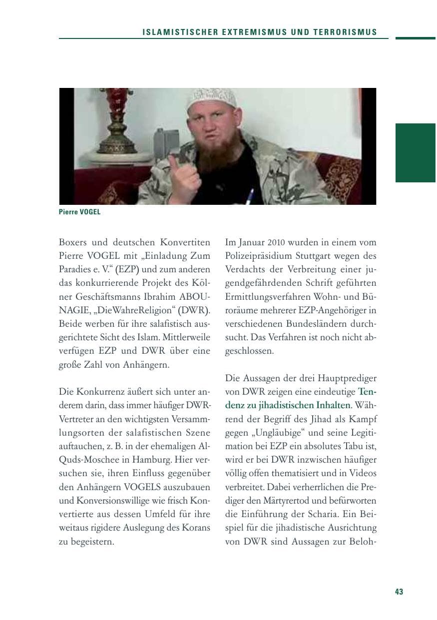 Seite 41 des Verfassungsschutzbericht 2010 Baden-Württemberg