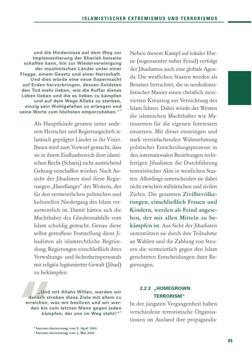 Seite 43 des Verfassungsschutzbericht 2010 Baden-Württemberg