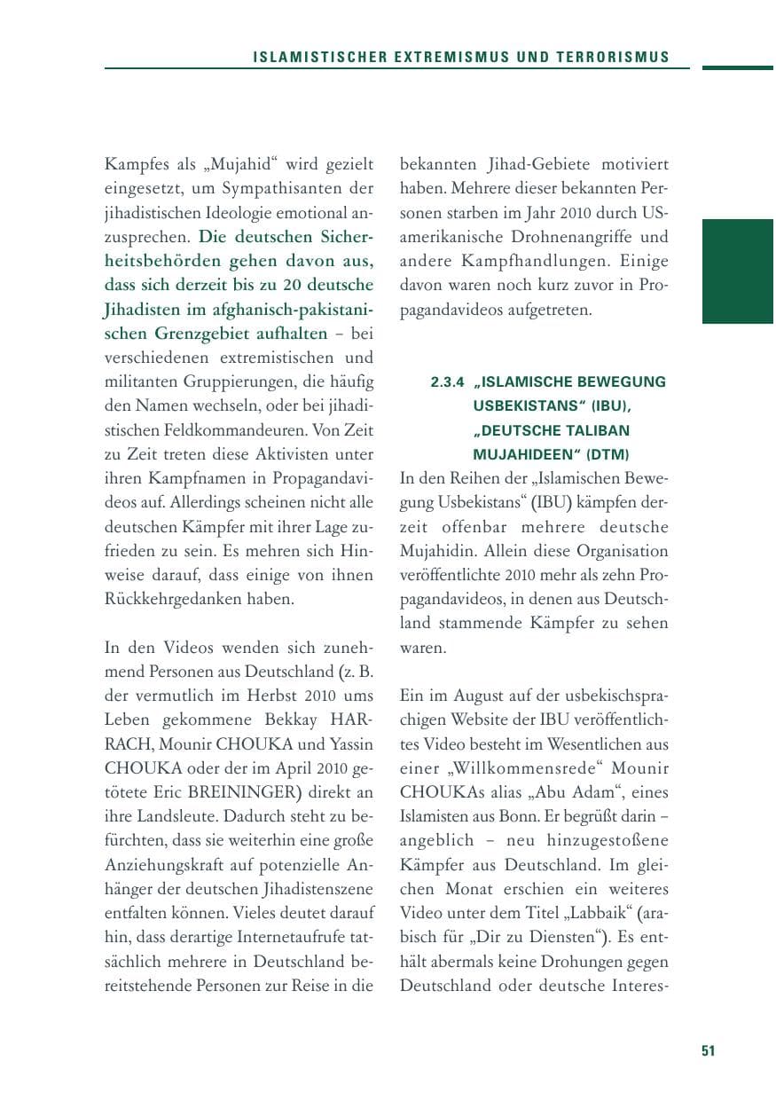 Seite 49 des Verfassungsschutzbericht 2010 Baden-Württemberg