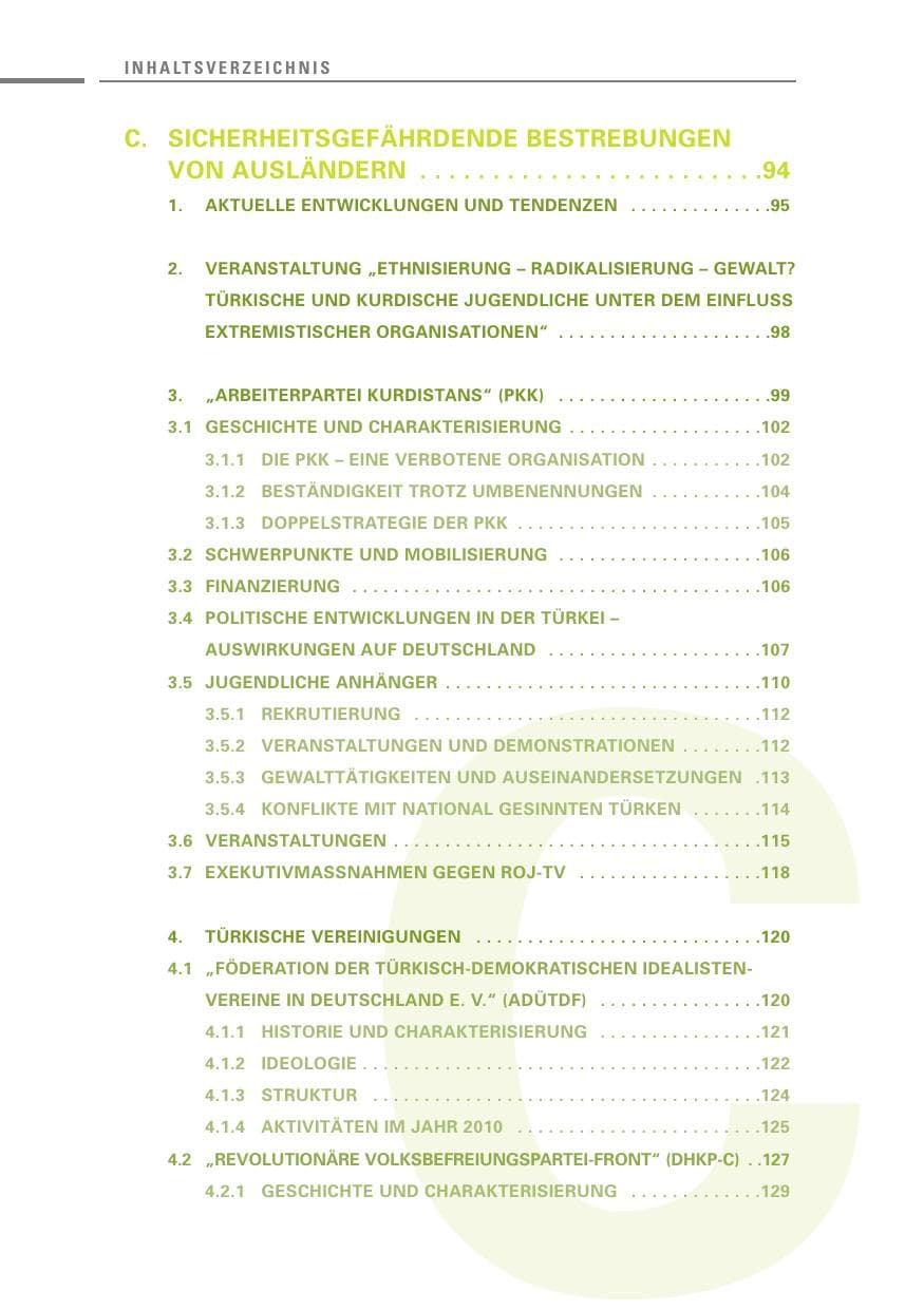 Seite 6 des Verfassungsschutzbericht 2010 Baden-Württemberg