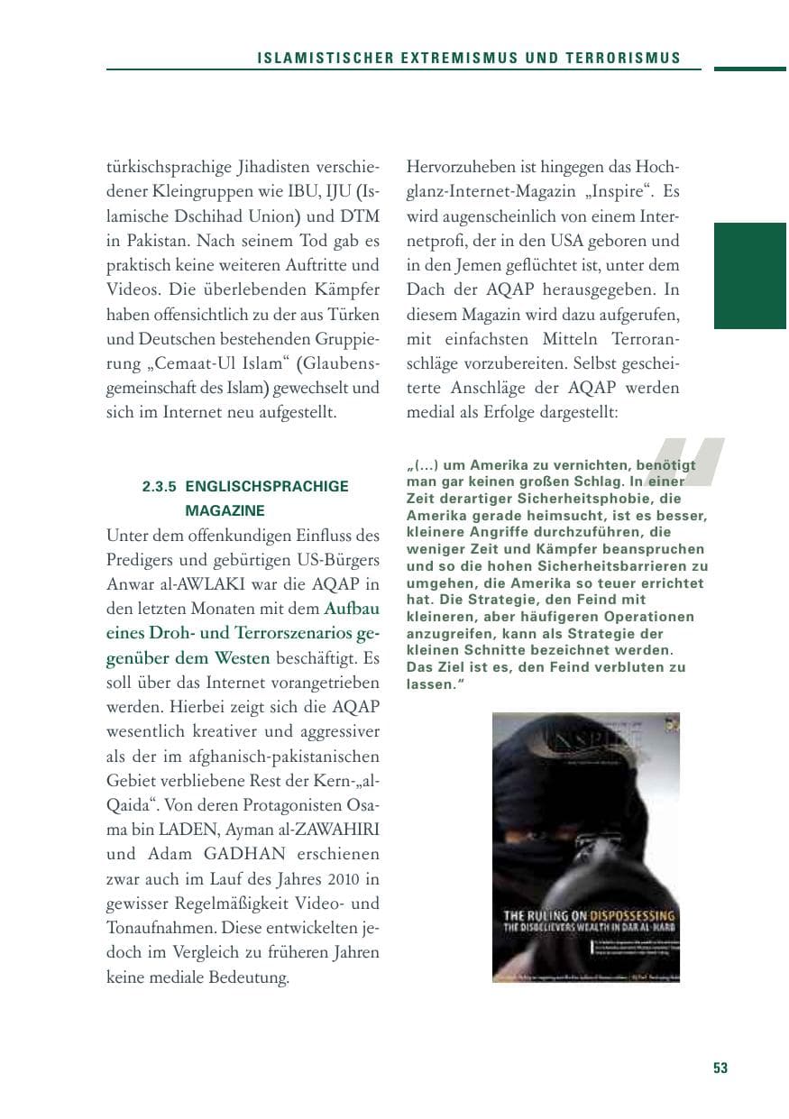 Seite 51 des Verfassungsschutzbericht 2010 Baden-Württemberg