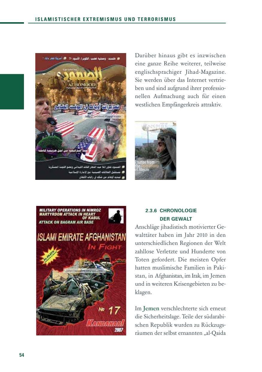 Seite 52 des Verfassungsschutzbericht 2010 Baden-Württemberg