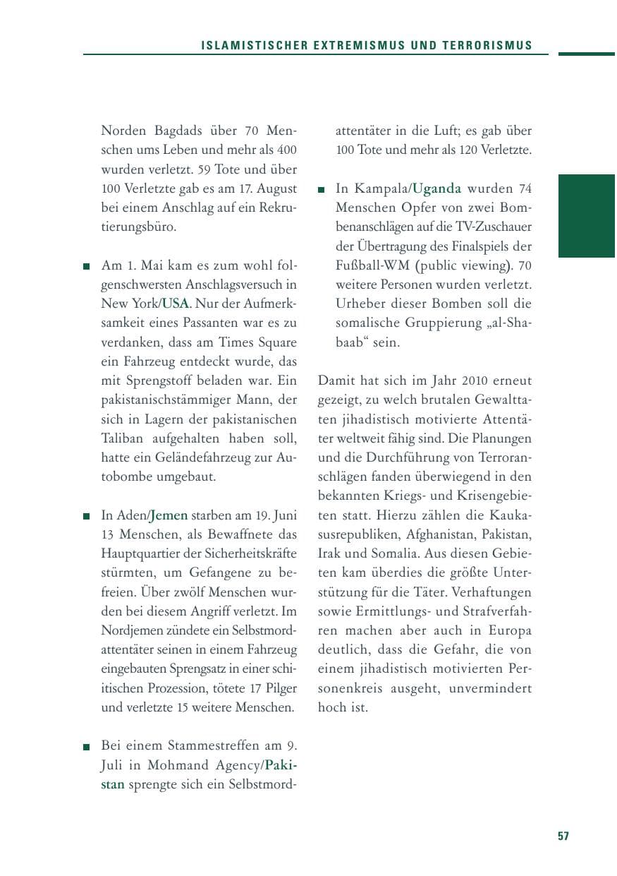 Seite 55 des Verfassungsschutzbericht 2010 Baden-Württemberg