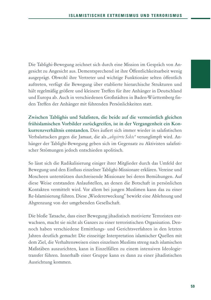 Seite 57 des Verfassungsschutzbericht 2010 Baden-Württemberg