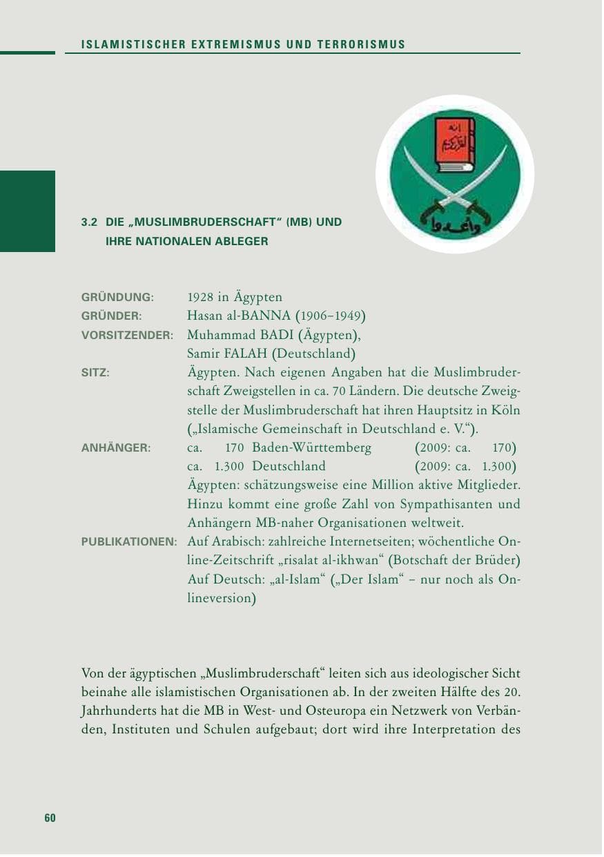 Seite 58 des Verfassungsschutzbericht 2010 Baden-Württemberg