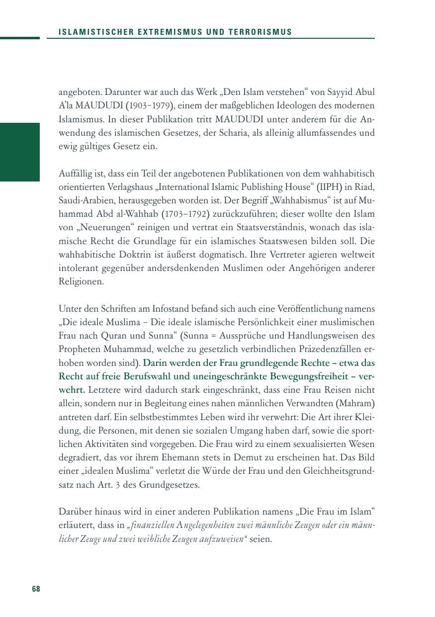 Seite 66 des Verfassungsschutzbericht 2010 Baden-Württemberg