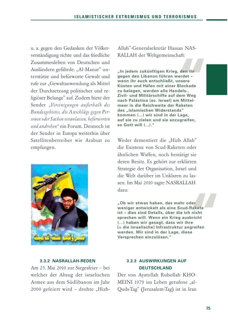 Seite 73 des Verfassungsschutzbericht 2010 Baden-Württemberg