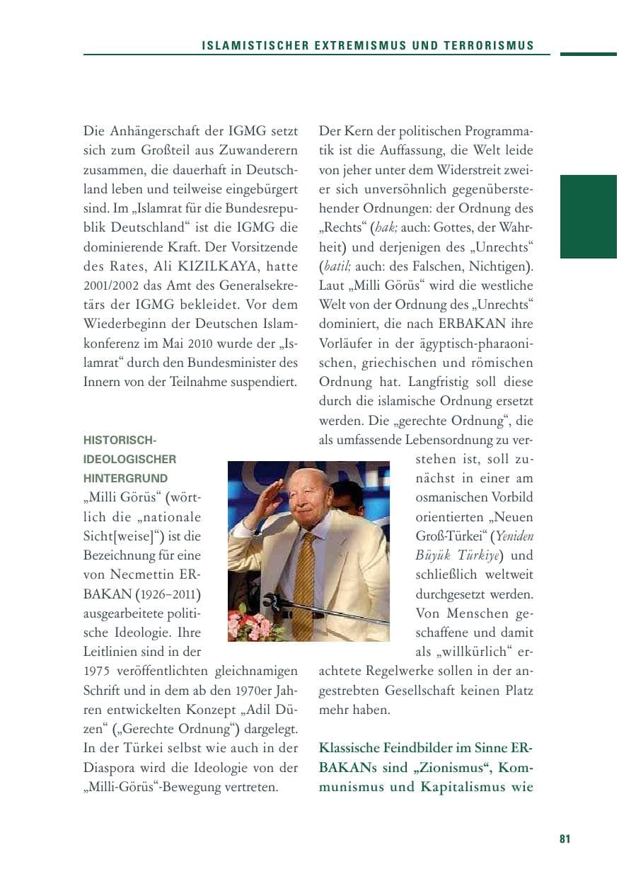 Seite 79 des Verfassungsschutzbericht 2010 Baden-Württemberg