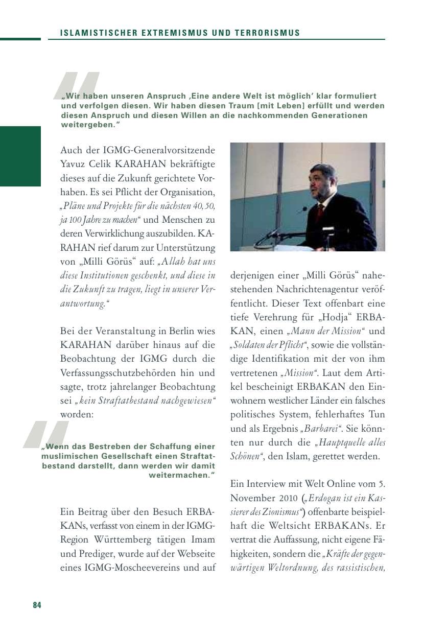 Seite 82 des Verfassungsschutzbericht 2010 Baden-Württemberg