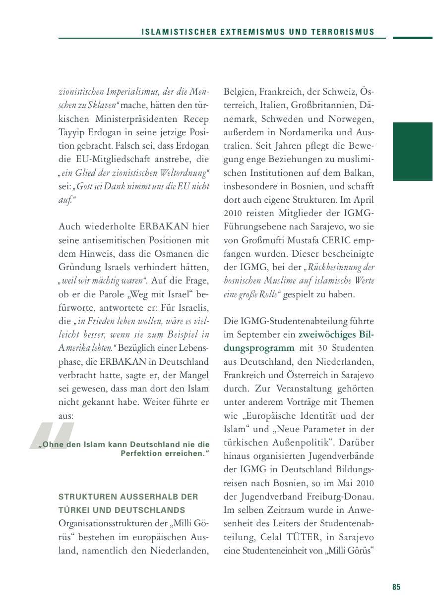 Seite 83 des Verfassungsschutzbericht 2010 Baden-Württemberg