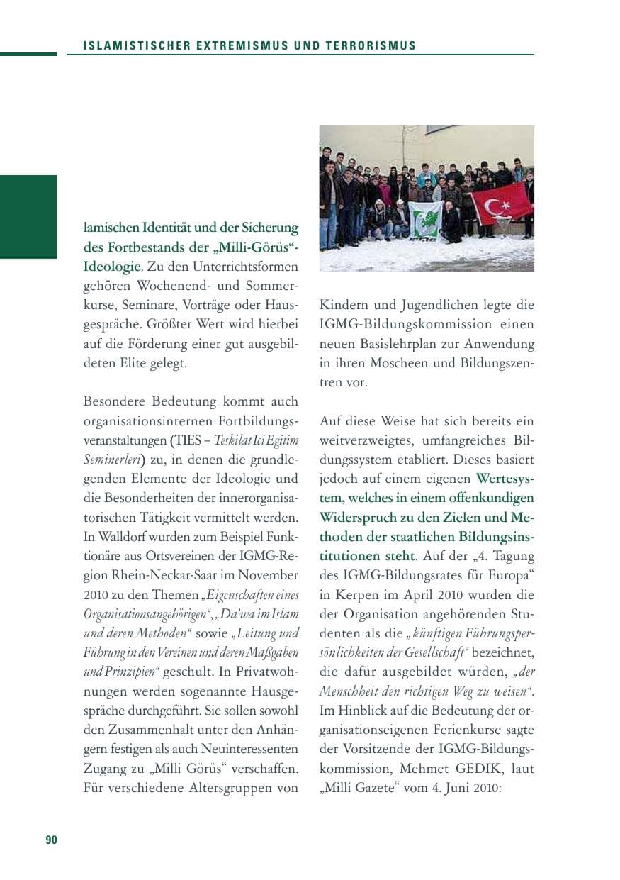Seite 88 des Verfassungsschutzbericht 2010 Baden-Württemberg