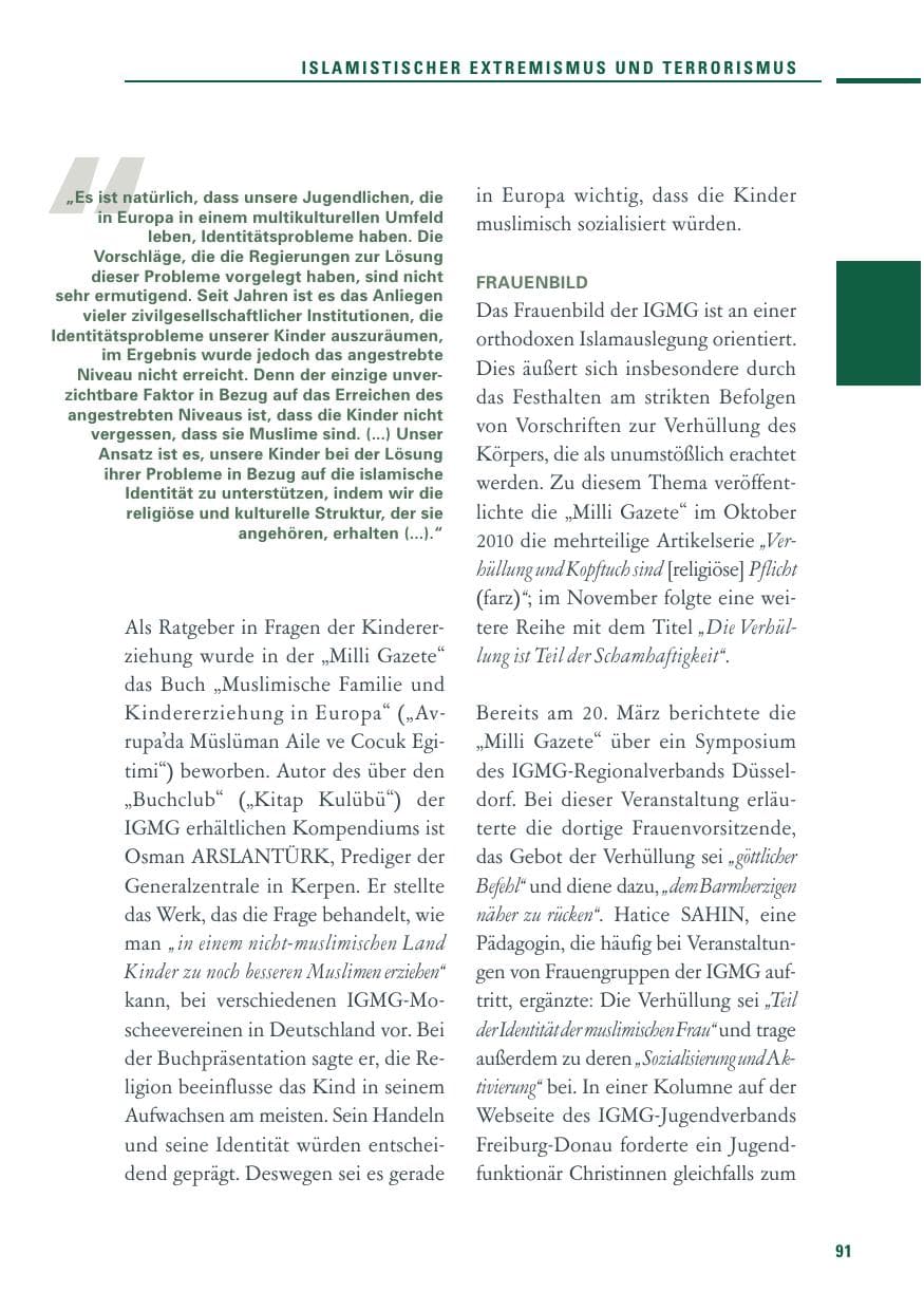 Seite 89 des Verfassungsschutzbericht 2010 Baden-Württemberg