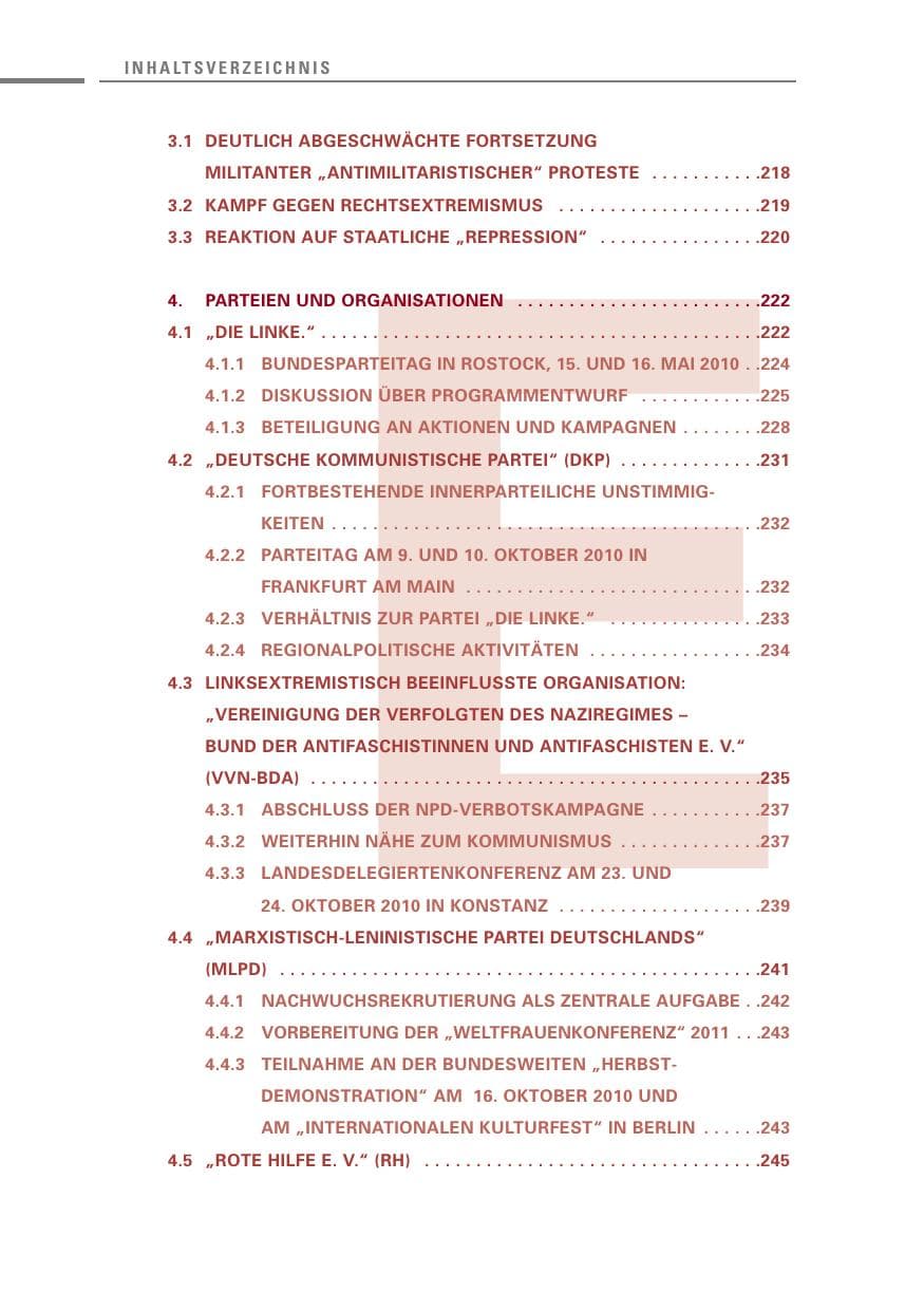 Seite 10 des Verfassungsschutzbericht 2010 Baden-Württemberg