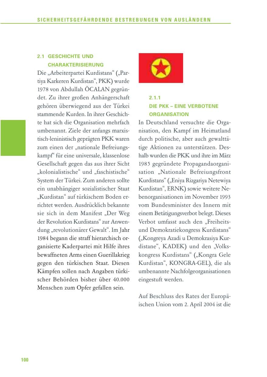 Seite 101 des Verfassungsschutzbericht 2011 Baden-Württemberg