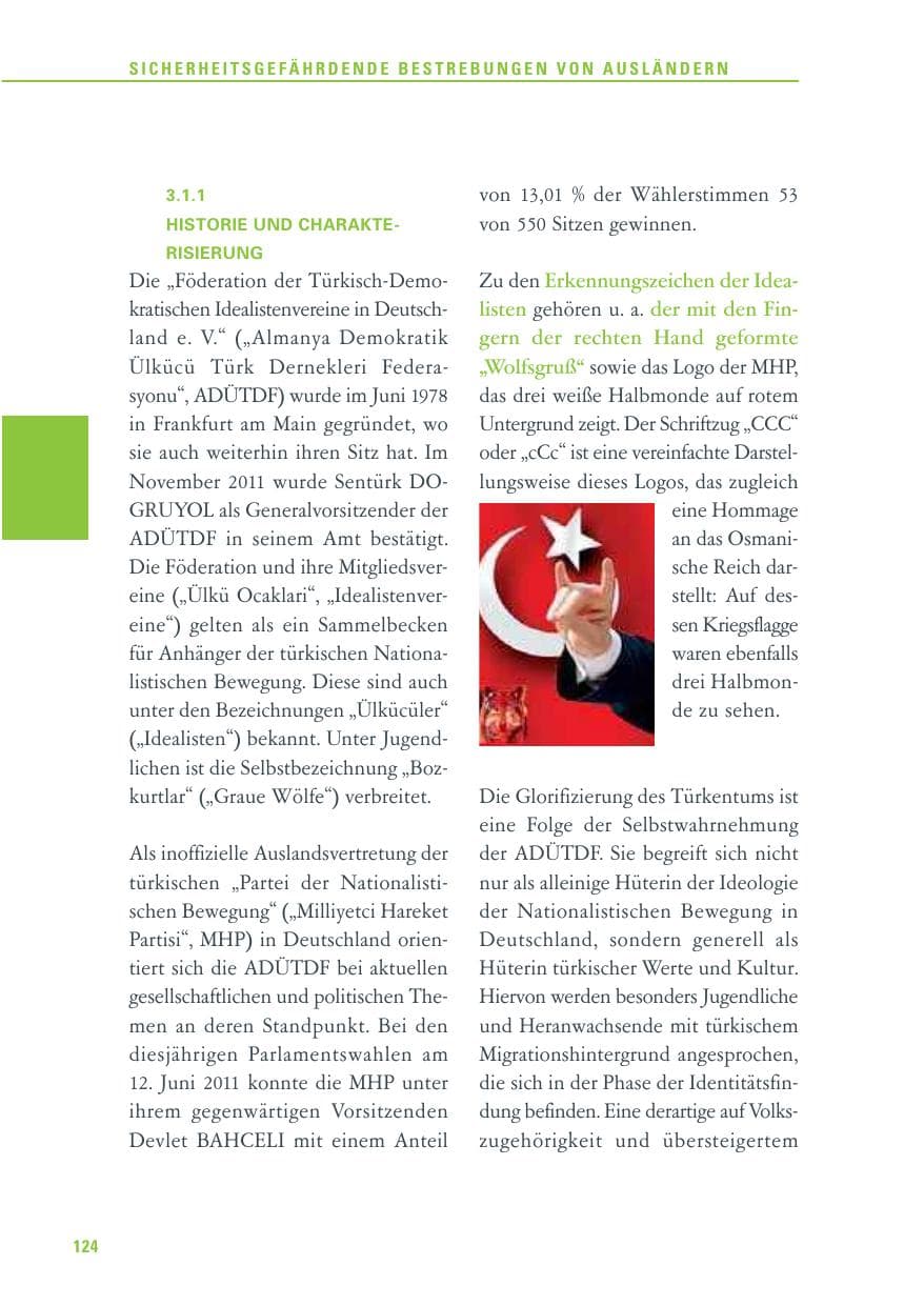 Seite 125 des Verfassungsschutzbericht 2011 Baden-Württemberg
