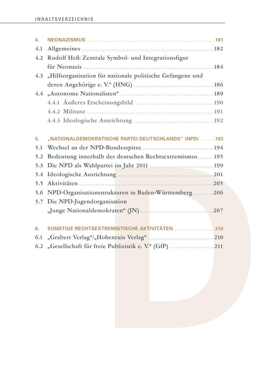 Seite 15 des Verfassungsschutzbericht 2011 Baden-Württemberg