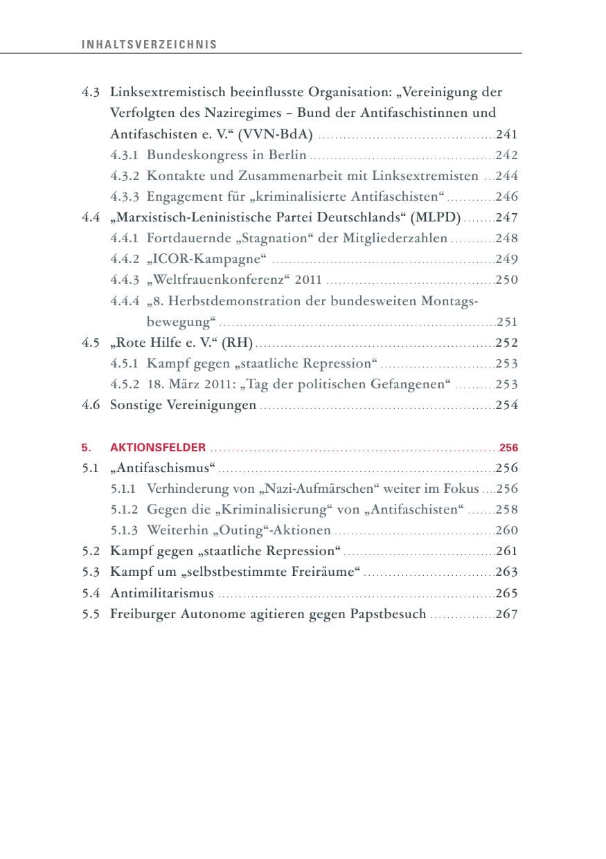 Seite 17 des Verfassungsschutzbericht 2011 Baden-Württemberg