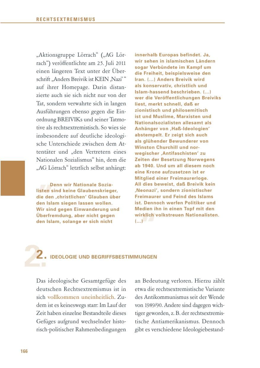 Seite 167 des Verfassungsschutzbericht 2011 Baden-Württemberg