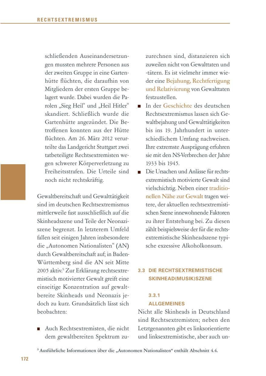 Seite 173 des Verfassungsschutzbericht 2011 Baden-Württemberg