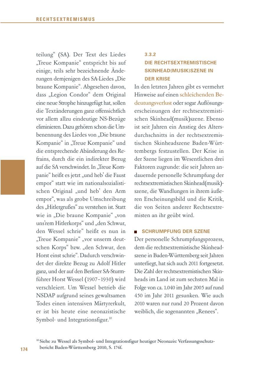 Seite 175 des Verfassungsschutzbericht 2011 Baden-Württemberg
