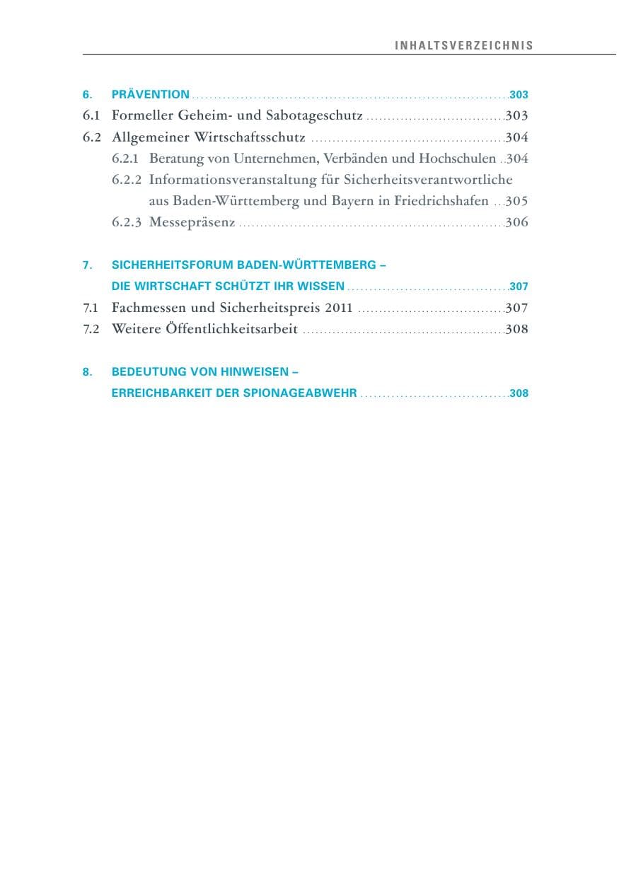 Seite 20 des Verfassungsschutzbericht 2011 Baden-Württemberg