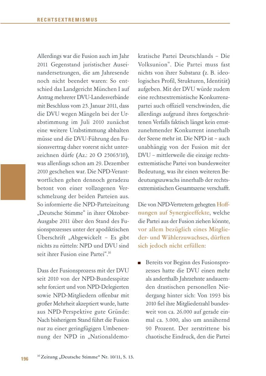 Seite 197 des Verfassungsschutzbericht 2011 Baden-Württemberg