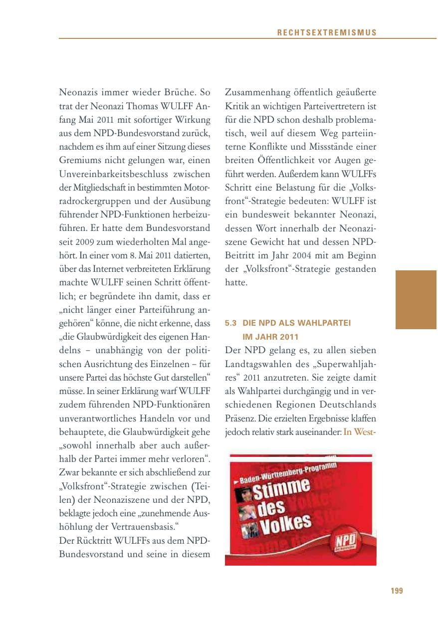 Seite 200 des Verfassungsschutzbericht 2011 Baden-Württemberg