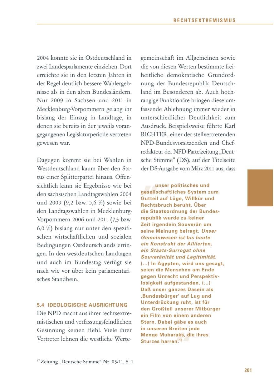 Seite 202 des Verfassungsschutzbericht 2011 Baden-Württemberg