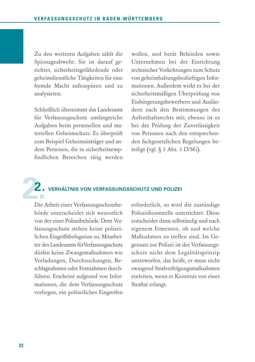Seite 23 des Verfassungsschutzbericht 2011 Baden-Württemberg