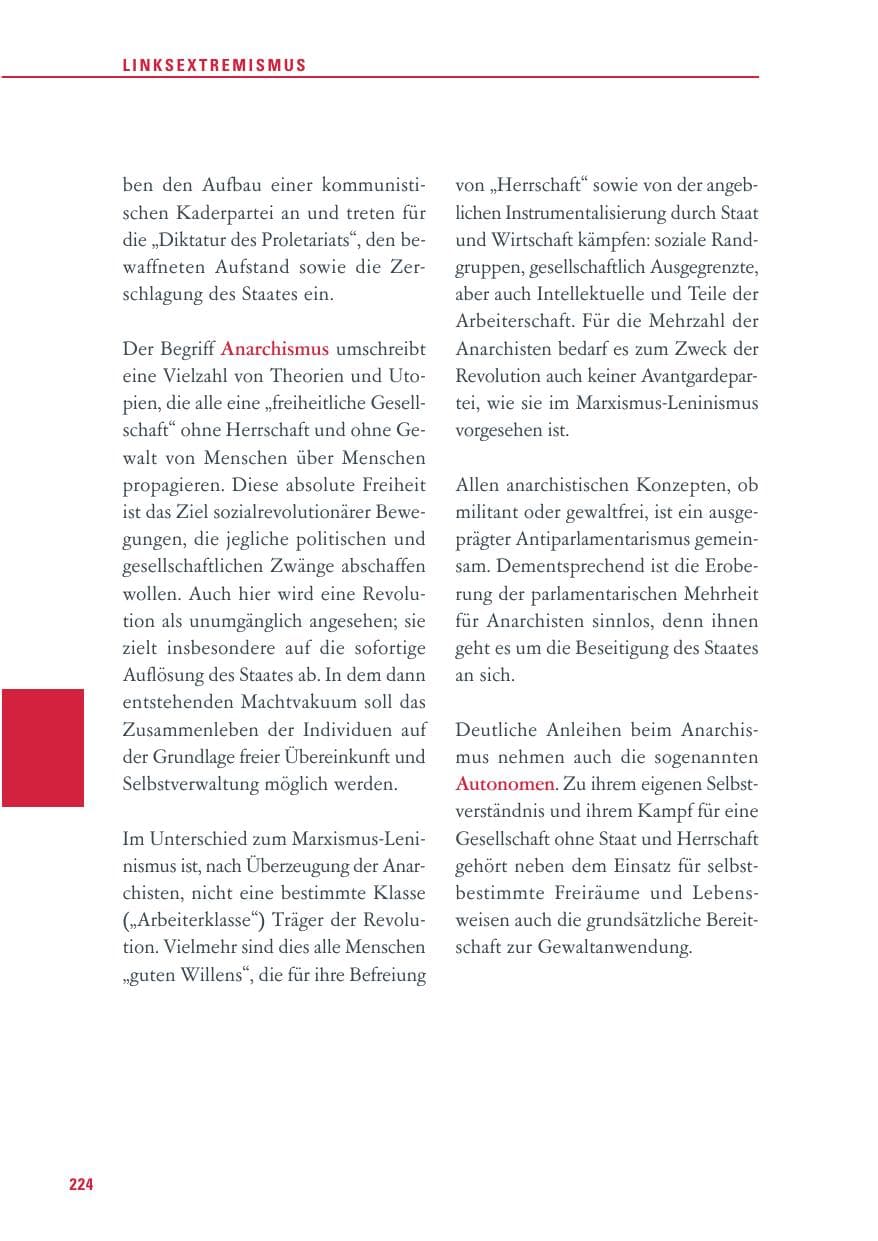 Seite 225 des Verfassungsschutzbericht 2011 Baden-Württemberg