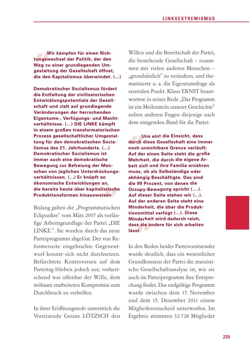 Seite 236 des Verfassungsschutzbericht 2011 Baden-Württemberg