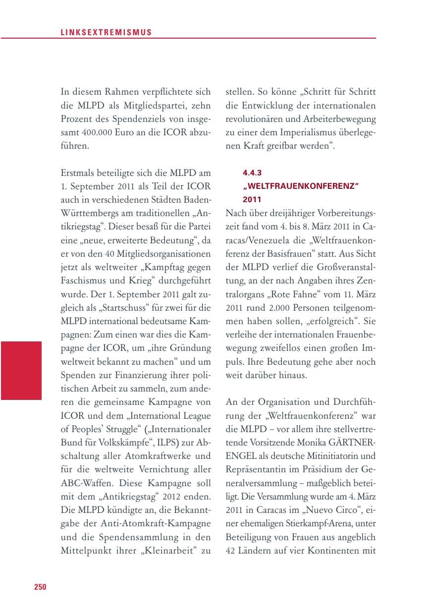 Seite 251 des Verfassungsschutzbericht 2011 Baden-Württemberg