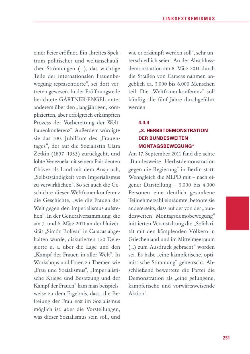 Seite 252 des Verfassungsschutzbericht 2011 Baden-Württemberg