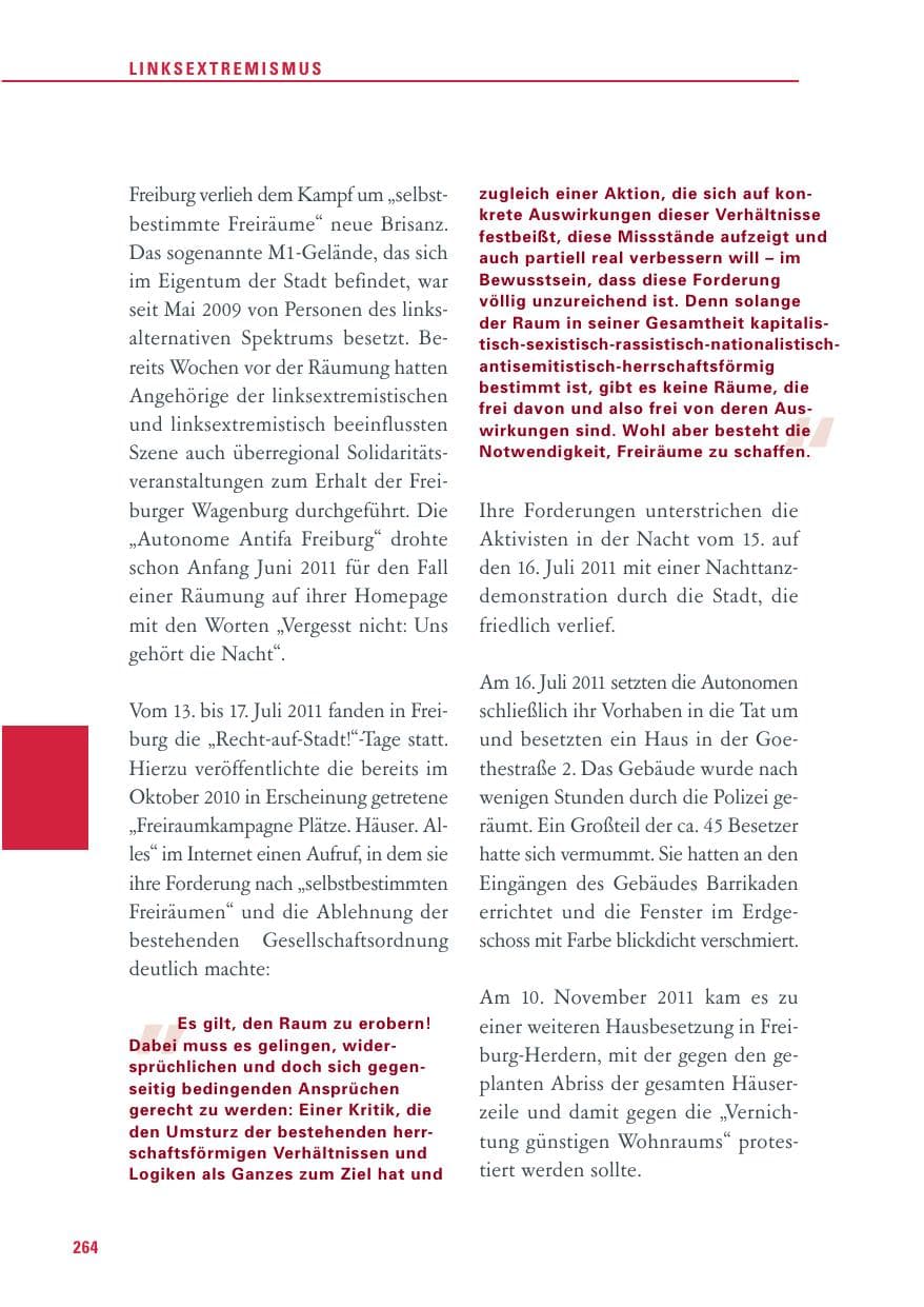 Seite 265 des Verfassungsschutzbericht 2011 Baden-Württemberg