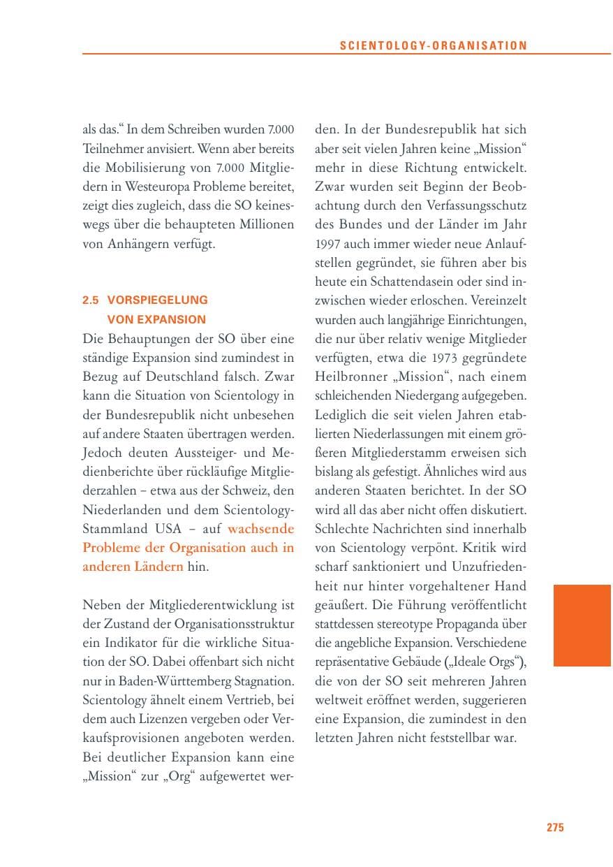 Seite 276 des Verfassungsschutzbericht 2011 Baden-Württemberg