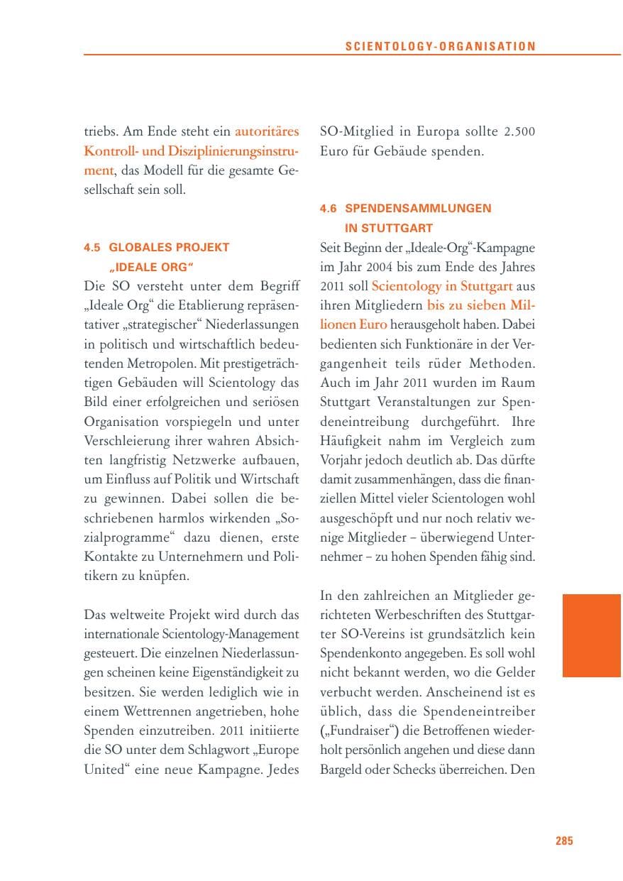 Seite 286 des Verfassungsschutzbericht 2011 Baden-Württemberg