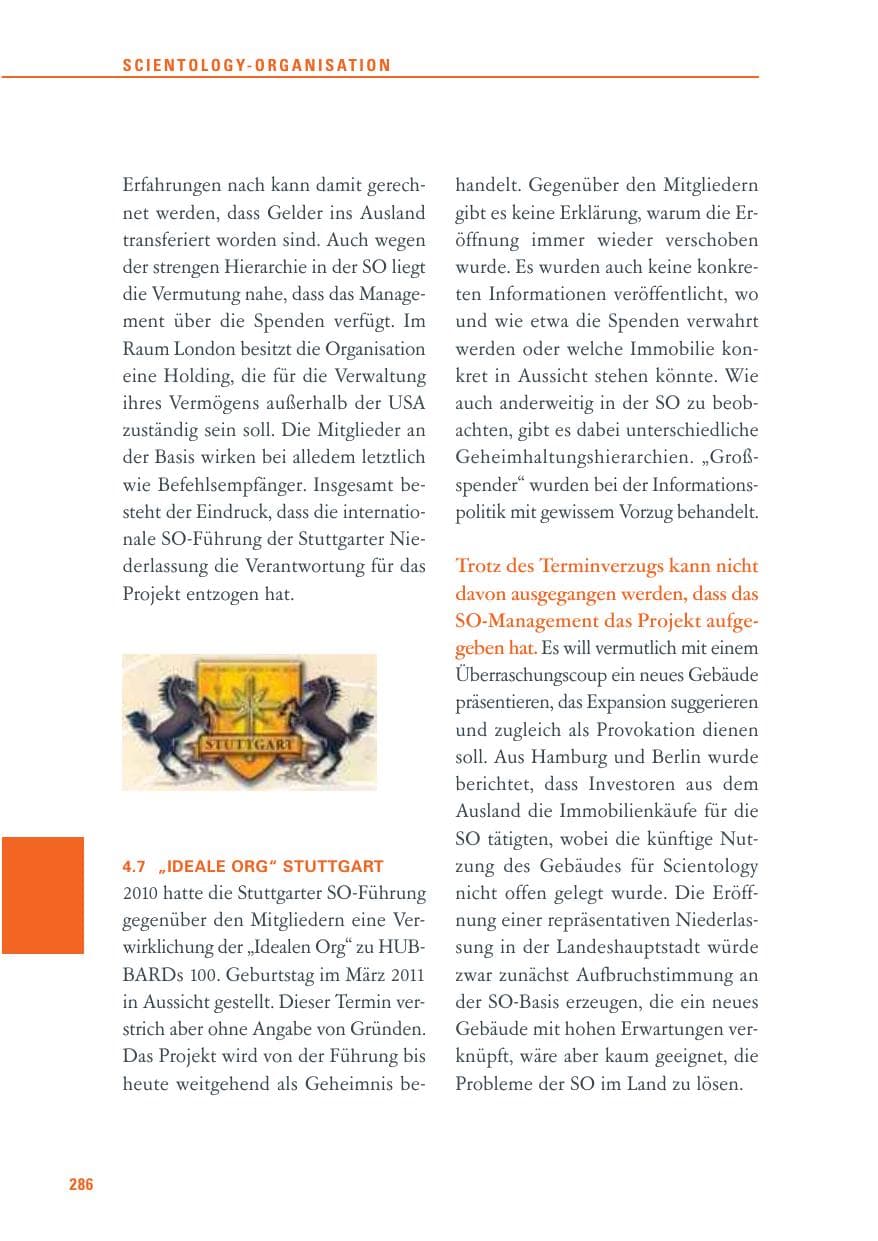 Seite 287 des Verfassungsschutzbericht 2011 Baden-Württemberg