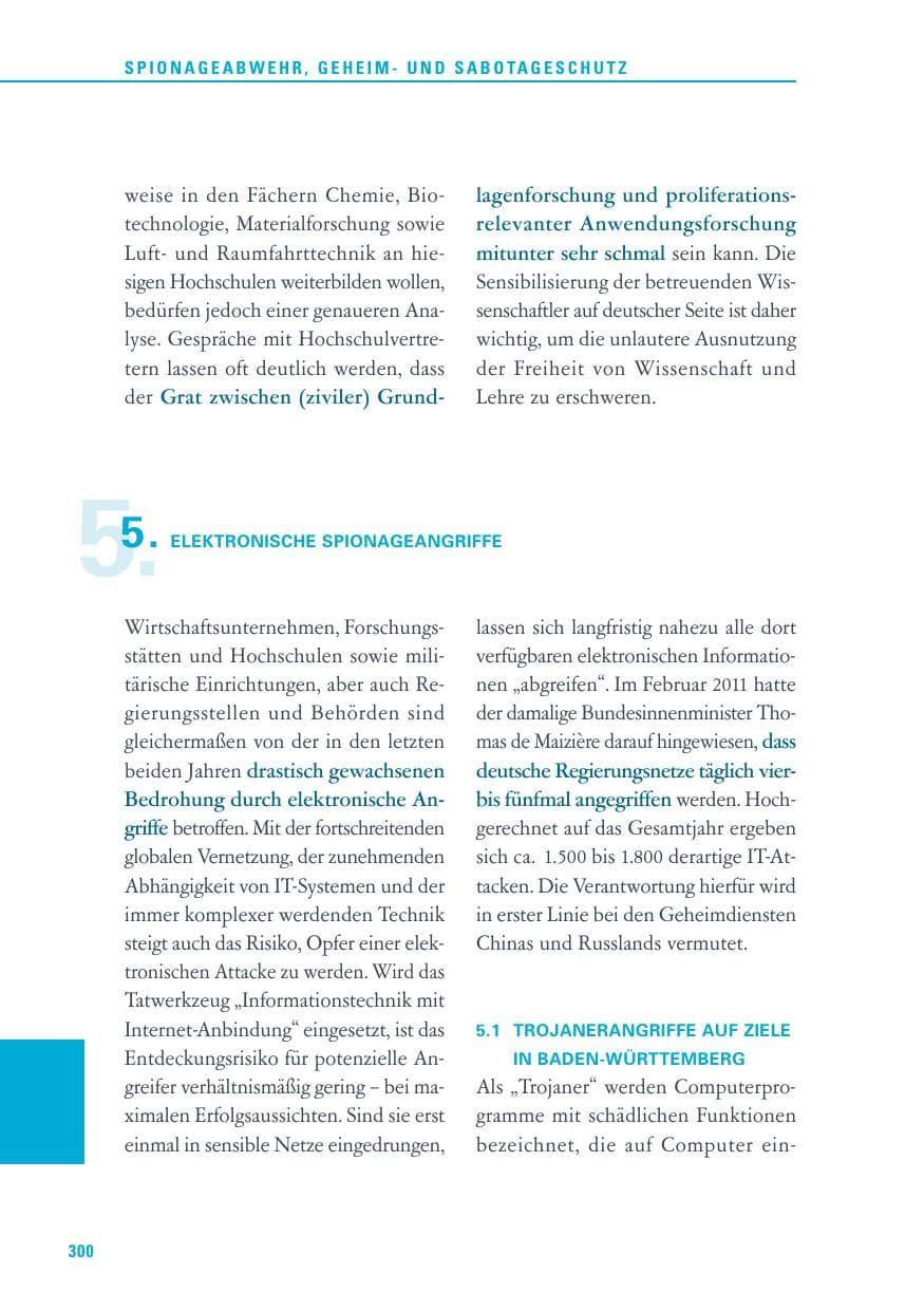Seite 301 des Verfassungsschutzbericht 2011 Baden-Württemberg
