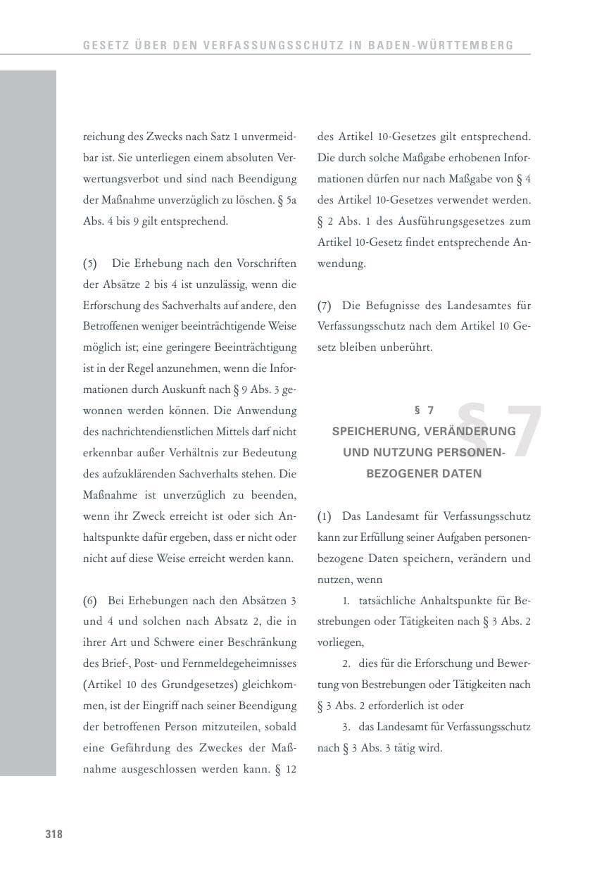 Seite 319 des Verfassungsschutzbericht 2011 Baden-Württemberg