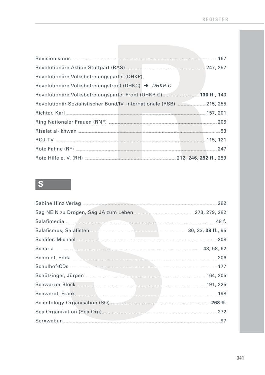 Seite 342 des Verfassungsschutzbericht 2011 Baden-Württemberg