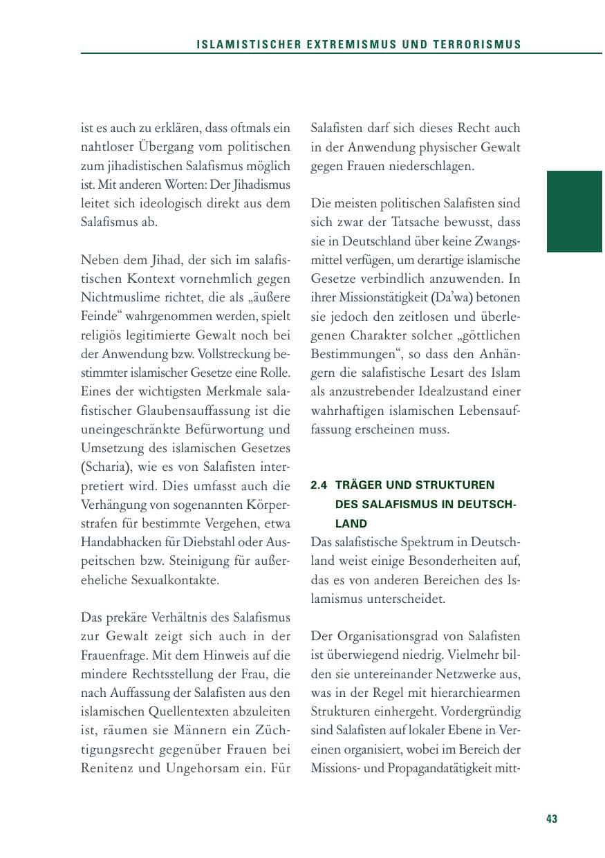 Seite 44 des Verfassungsschutzbericht 2011 Baden-Württemberg