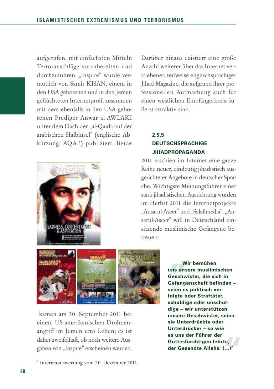 Seite 49 des Verfassungsschutzbericht 2011 Baden-Württemberg