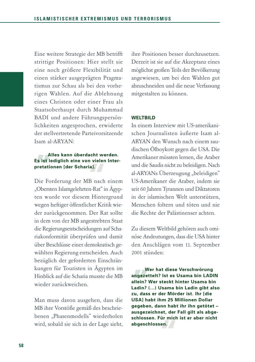 Seite 59 des Verfassungsschutzbericht 2011 Baden-Württemberg